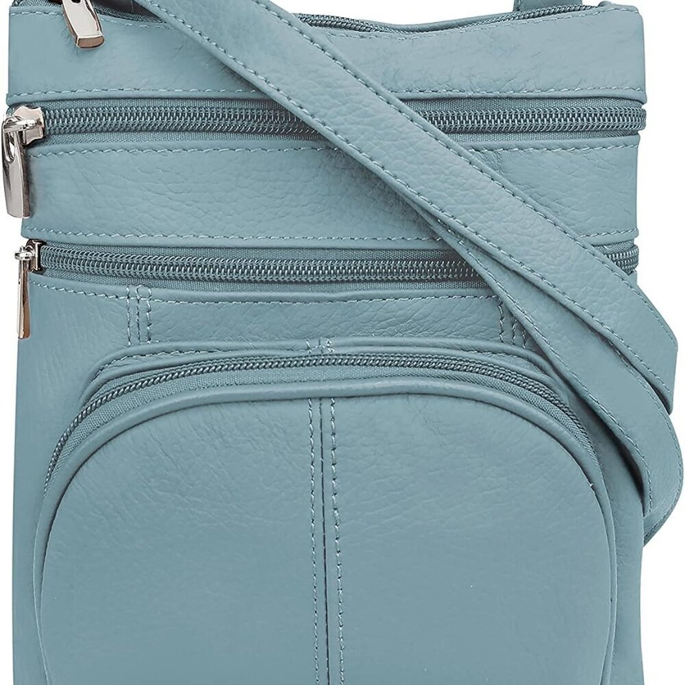 Genuine X-Large Crossbody Purse, Multi-Pocket, Adjustable Strap, XL